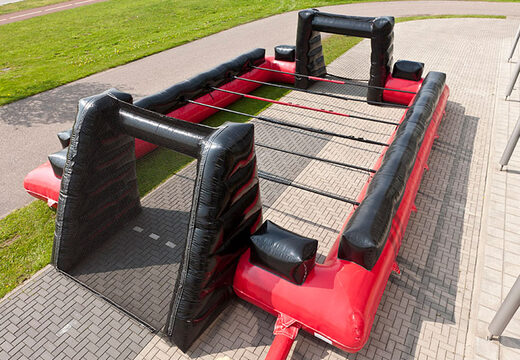 Achetez un baby-foot gonflable noir rouge sportif avec un embarquement unique.