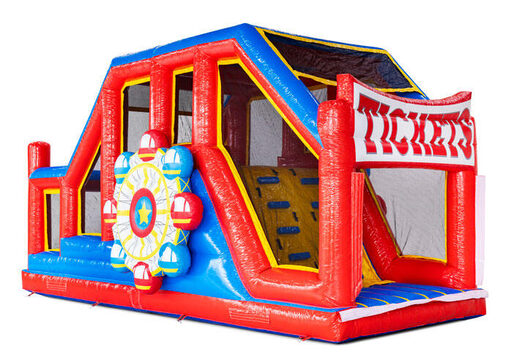 Modules de parcours d'obstacles gonflables en rouge bleu jaune Base Jump