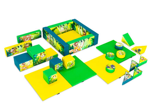 Ensemble de jeux XL sur le thème de la jungle dinosaure avec des blocs colorés pour jouer