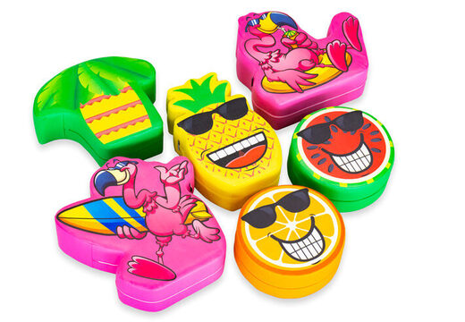 Ensemble de thème Softplay Flamingo Hawaii avec des images d'animaux