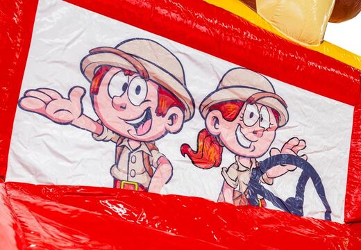 Château gonflable dans le thème Safari Gorilla avec illustration, commander en ligne