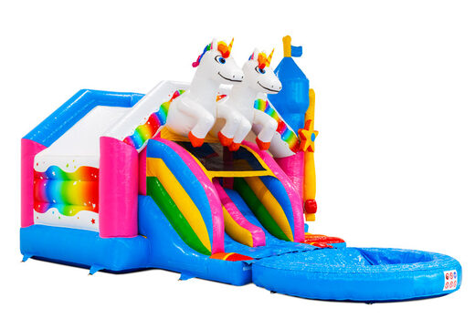 Achetez le château gonflable Combo Double Slide avec thème licorne chez JB