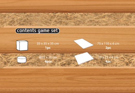 Contenu du kit de jeu Softplay en thème de ferme à acheter chez JB