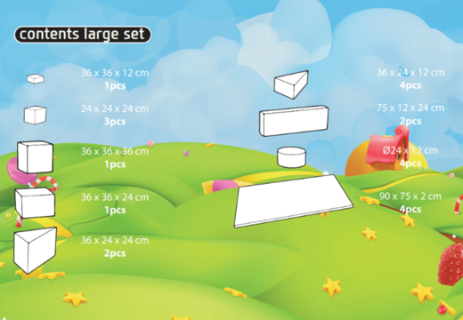 Contenu du set Large Softplay en thème de bonbons acheter en ligne