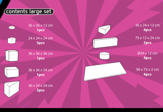 Contenu du set Large Softplay en thème de bande dessinée acheter en ligne