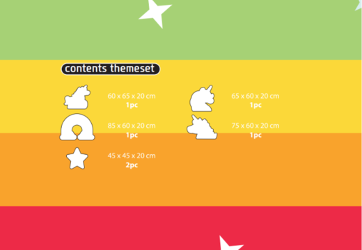 Contenu du set thématique Softplay en thème de licorne commander en ligne chez JB