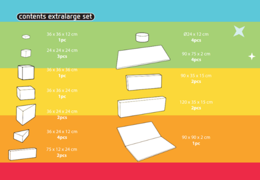 Commandez le contenu de l'ensemble Softplay XL sur le thème Licorne chez JB Meppel