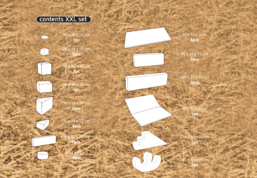 Commandez le contenu de l'ensemble Softplay XXL sur le thème Ferme chez JB Inflatables à Meppel