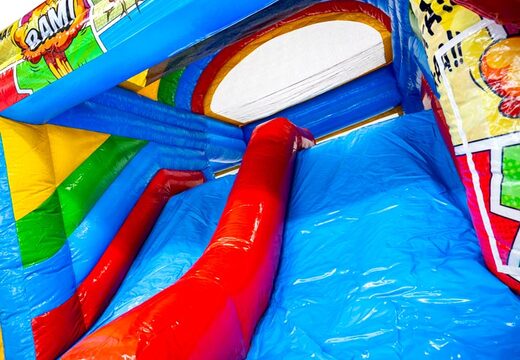 Achetez le toboggan bleu rouge du château gonflable Multiplay dubbelslide chez JB