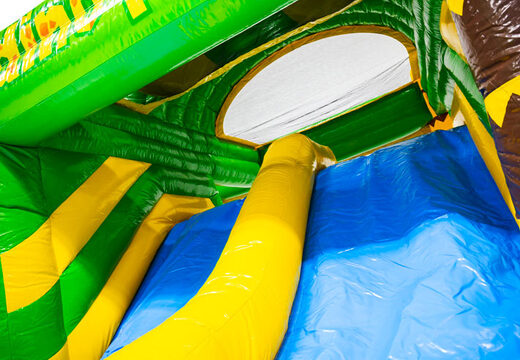 Achetez le toboggan bleu vert jaune du château gonflable Multiplay Dubbelslide chez JB