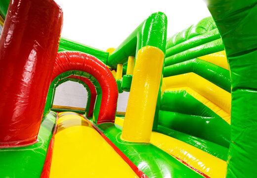 Intérieur du château gonflable Dubbelslide Multiplay vert jaune rouge