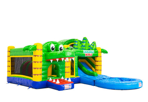 Côté du Multiplay Doubleslide avec piscine sur le thème du crocodile