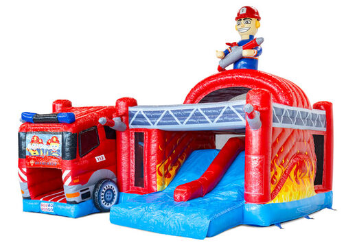 Achetez le château gonflable Multiplay Dubbelslide thème pompier chez JB