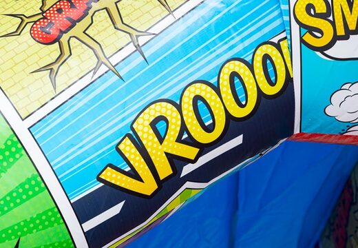 Château gonflable A-frame en thème BD accrocheur à vendre chez JB Inflatables